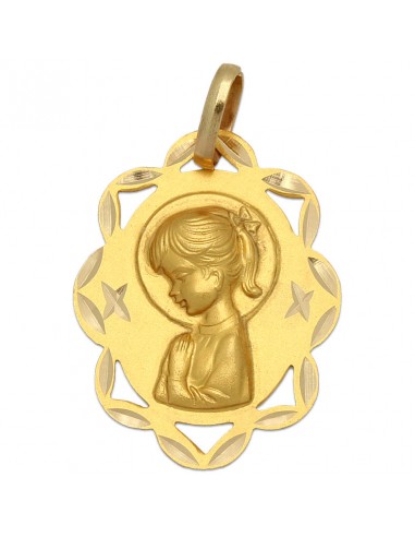 MEDALLA ORO 18KL VIRGEN NIÑA - 19x24 MM