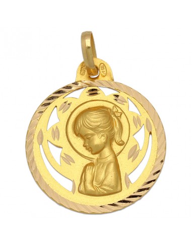 MEDALLA ORO 18KL V. NIÑA MEDIDA 22 MM