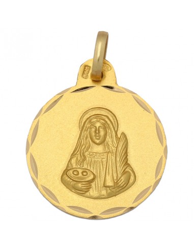 MEDALLA ORO 18KL SANTA LUCIA DE 21MM