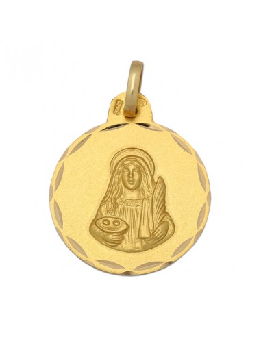MEDALLA ORO 18KL SANTA LUCIA DE 19MM