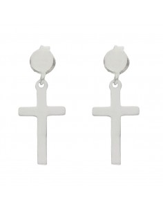 PENDIENTES CRUZ PLATA 925MM