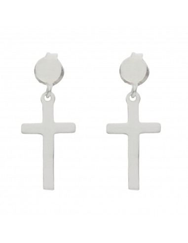 PENDIENTES CRUZ PLATA 925MM