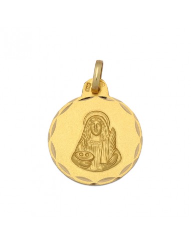 MEDALLA ORO 18KL SANTA LUCIA - 15MM