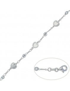 PULSERA CORAZONES PLATA 925MM
