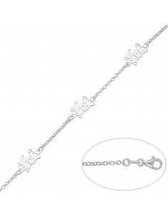PULSERA PERROS PLATA 925MM