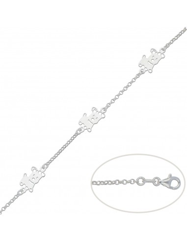 PULSERA PERROS PLATA 925MM