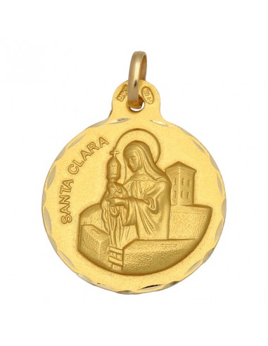 MEDALLA ORO 18KL SANTA CLARA- 21MM