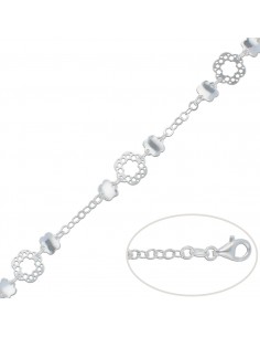 PULSERA FLORES PLATA 925MM