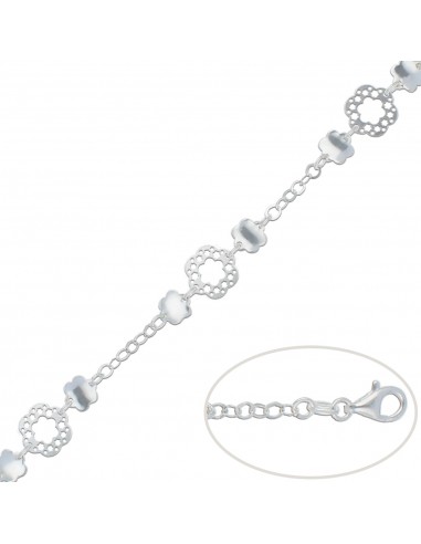 PULSERA FLORES PLATA 925MM