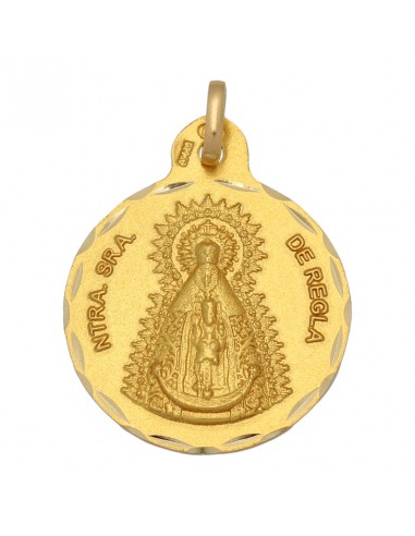 MEDALLA ORO 18KL VIRGEN DE REGLA- 21MM