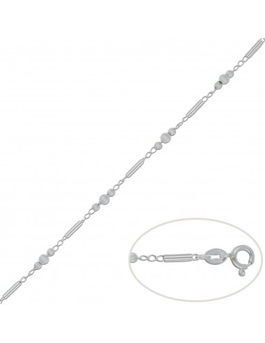 PULSERA BOLAS + BARRAS PLATA 925MM