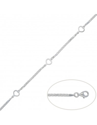 PULSERA CORAZONES PLATA 925MM