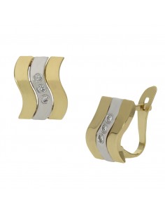 PENDIENTES BICOLOR ORO 18KL...