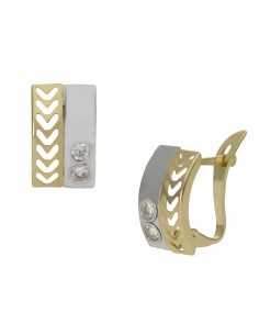 PENDIENTES BICOLOR ORO 18KL...