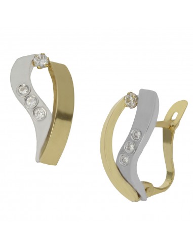 PENDIENTES BICOLOR ORO 18KL CIRCONITAS