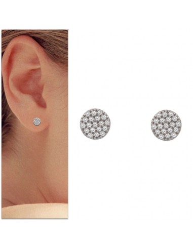 PENDIENTES CIRCULO ORO BLANCO 18KL