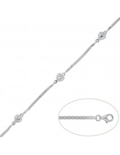 PULSERA CORAZONES PLATA 925MM