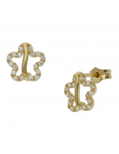 PENDIENTES FLORES ORO 18KL...