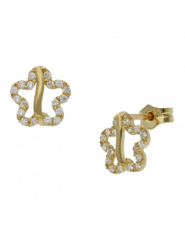 PENDIENTES FLORES ORO 18KL CIRCONITAS