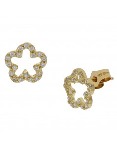 PENDIENTES FLOR ORO 18KL...