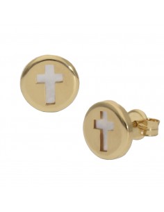 PENDIENTES ORO 18KL CRUZ...
