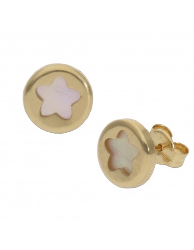 PENDIENTES ORO 18KL ESTRELLA NACAR - 8MM