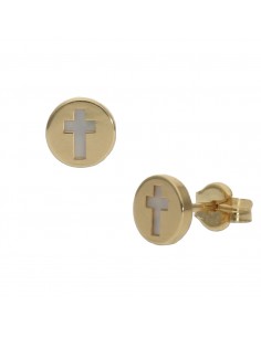PENDIENTES ORO 18KL CRUZ...