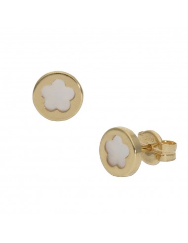 PENDIENTES ORO 18KL FLOR NACAR - 6MM