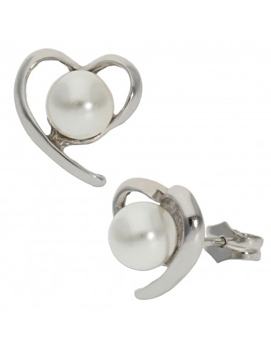 PENDIENTES ORO BLANCO 18KL CORAZON...