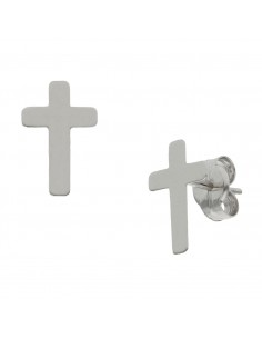 PENDIENTES CRUZ ORO BLANCO...