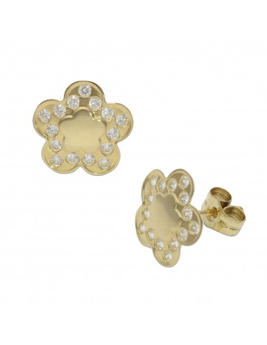 PENDIENTES ORO 18KL FLOR CIRCONITAS -...