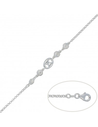 PULSERA CALABROTE + CONCHAS PLATA 925MM