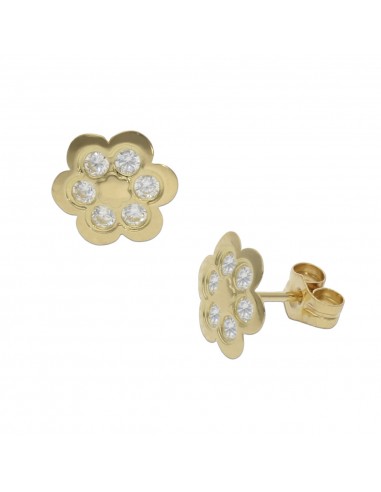 PENDIENTES ORO 18KL FLOR CIRCONITAS -...