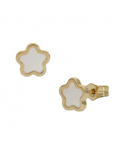 PENDIENTES ORO 18KL FLOR NACAR - 6.50MM