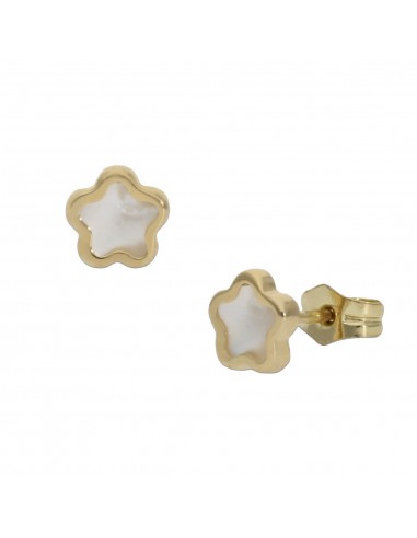 PENDIENTES ORO 18KL FLOR NACAR - 5.50MM