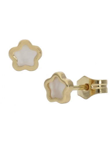 PENDIENTES ORO 18KL FLOR NACAR - 4.50MM