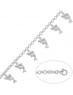 PULSERA DELFINES PLATA 925MM