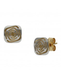 PENDIENTES BICOLOR ORO 18KL...