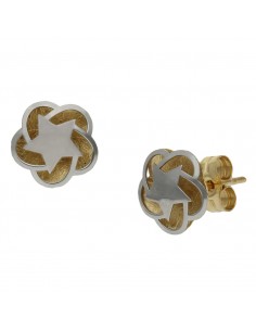 PENDIENTES BICOLOR ORO 18KL...