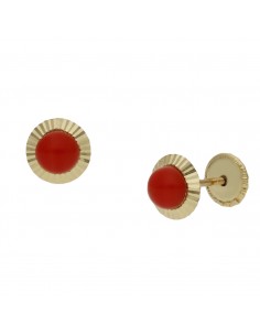 PENDIENTES ORO 18KL CORAL...