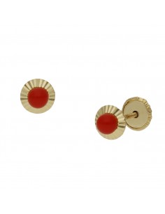 PENDIENTES ORO 18KL CORAL...