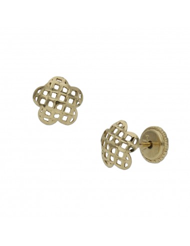PENDIENTES TALLADOS ORO 18KL FLOR -...