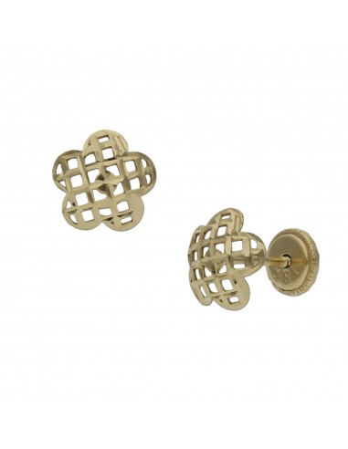 PENDIENTES TALLADOS ORO 18KL FLOR - 7MM