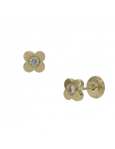 PENDIENTES ORO 18KL FLOR CIRCONITAS -...