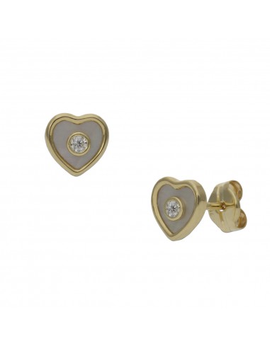 PENDIENTES ORO 18KL CORAZON + NACAR