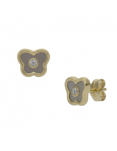 PENDIENTES ORO 18KL MARIPOSA + NACAR...