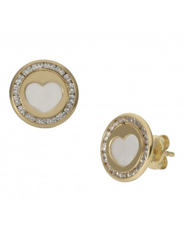 PENDIENTES ORO 18KL CORAZON + NACAR -...