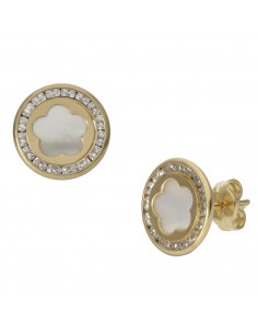 PENDIENTES ORO 18KL FLOR +...