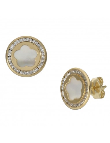 PENDIENTES ORO 18KL FLOR + NACAR -...