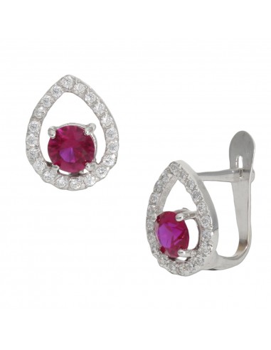 PENDIENTES ORO BLANCO 18KL ROJO